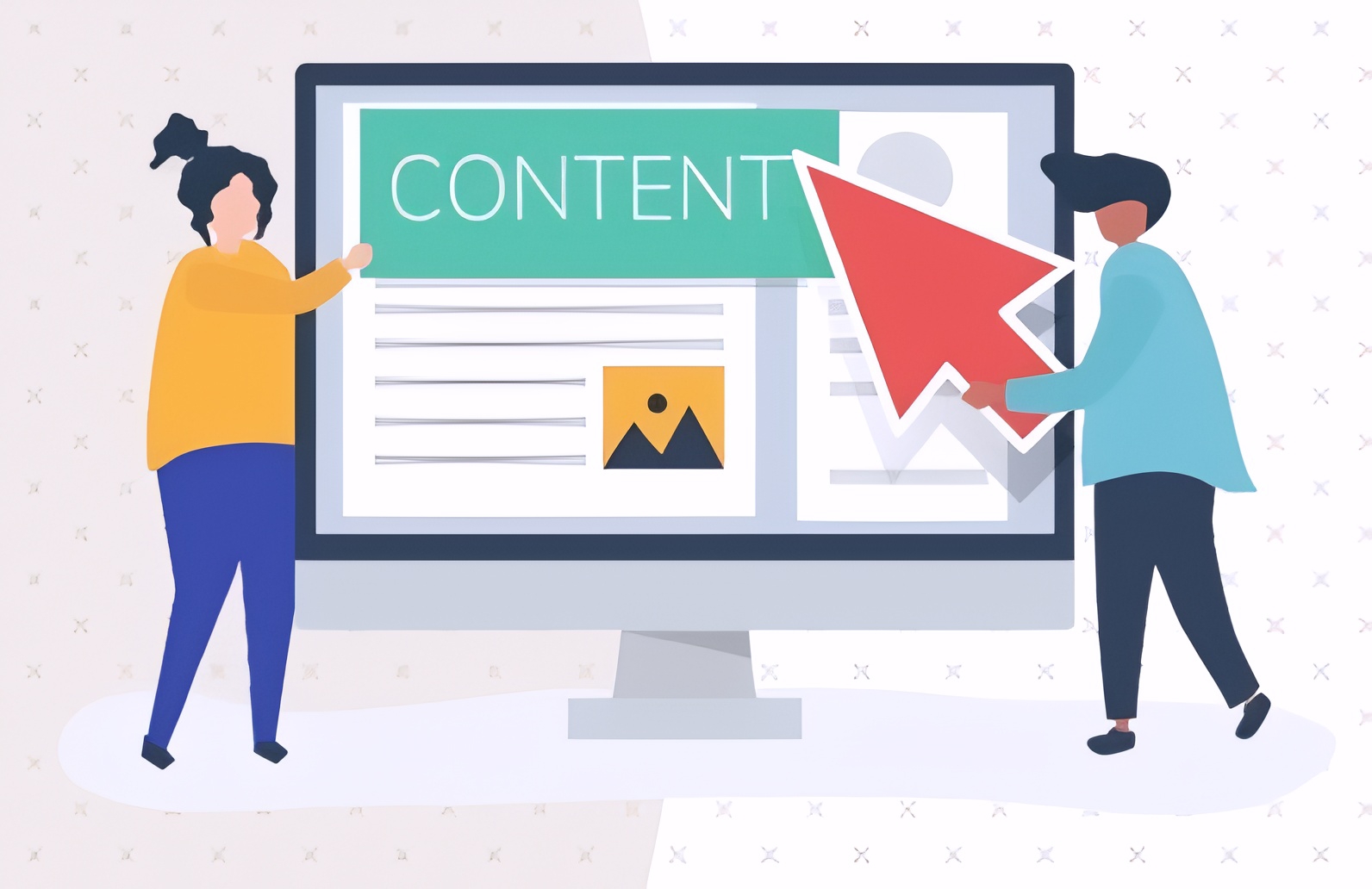 Content marketing — team creating digital content