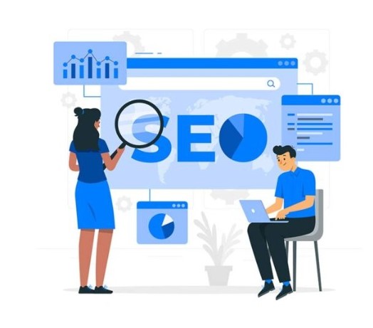 SEO team analyzing website performance and search rankings