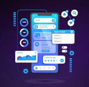 Web design and development on laptop